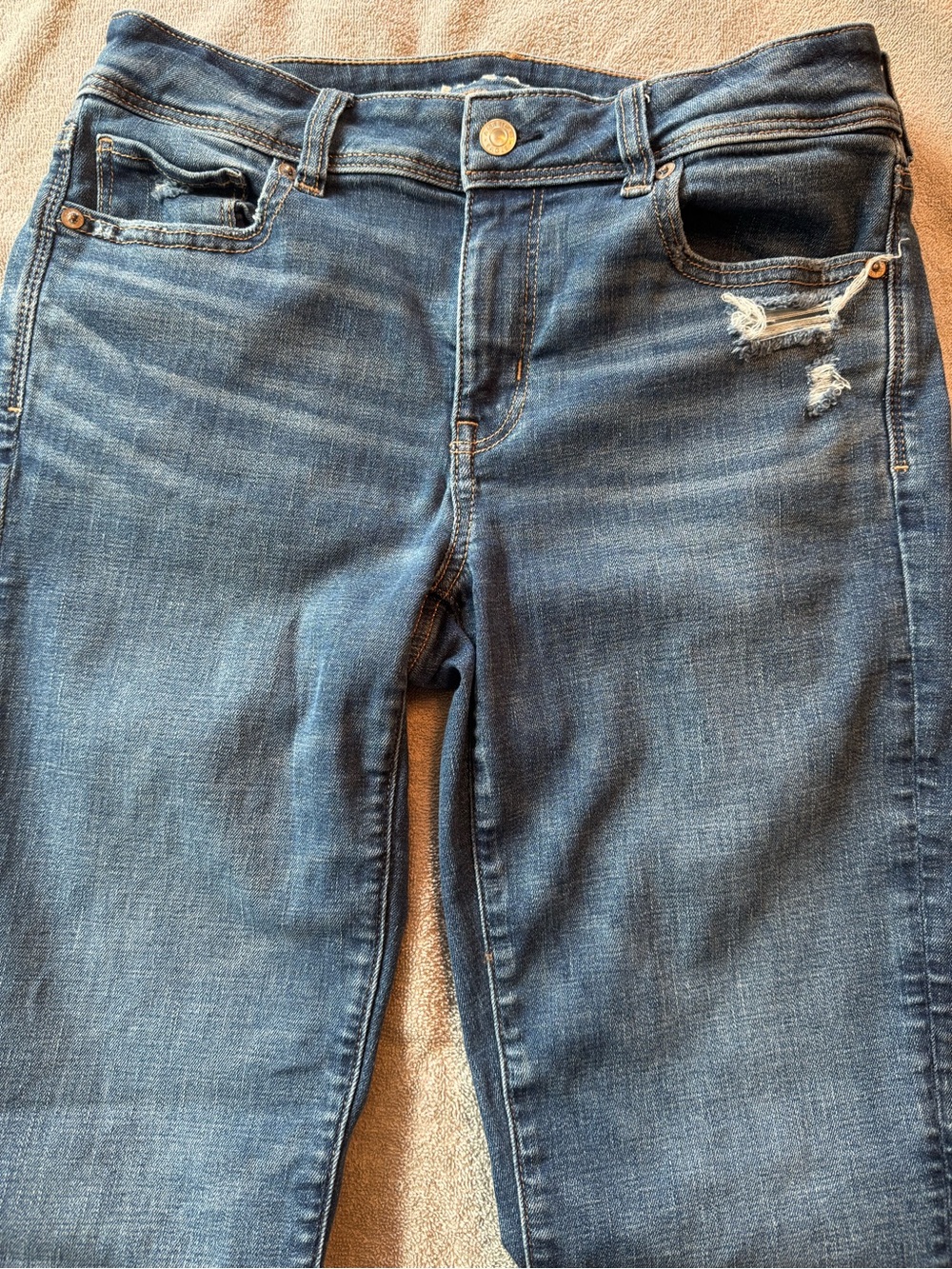 American Eagle Outfitters Medium Blue Bootcut Jeans with Light Distress